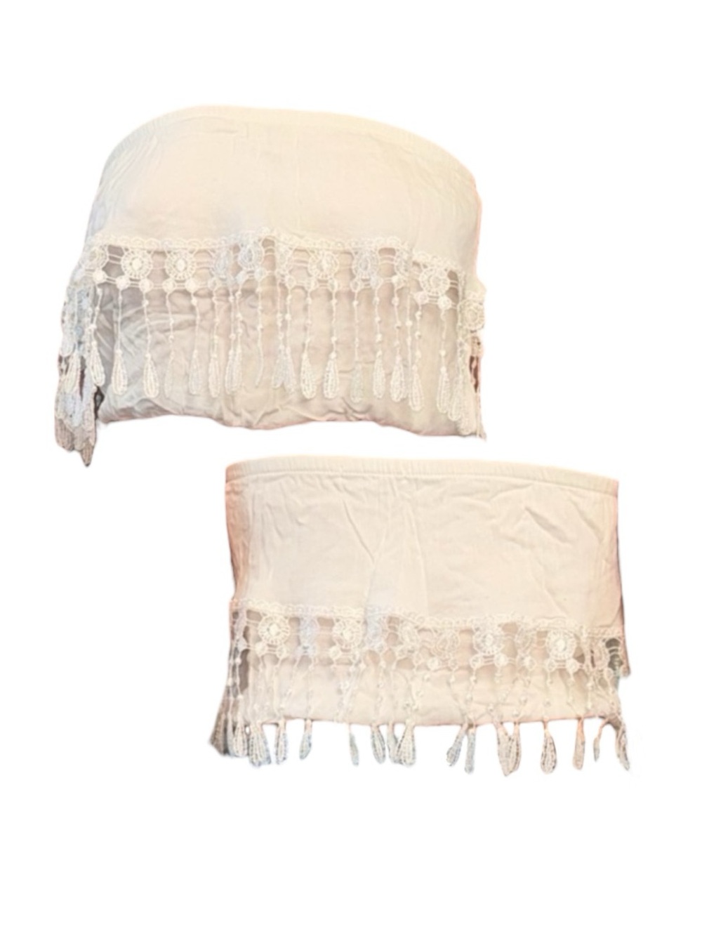 Elegant Strapless Crop Top with Fringe